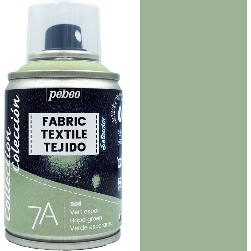 foto del prodotto spray pebeo 7a hope green vernice per tessuti 100ml aerosol per tessuti 506