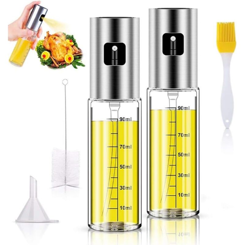 foto del prodotto spray per olio da cucina, spray per friggitrice ad aria, 100 ml, spruzzatore antigoccia, accessori per friggitrice senza olio, vetro e acciaio
