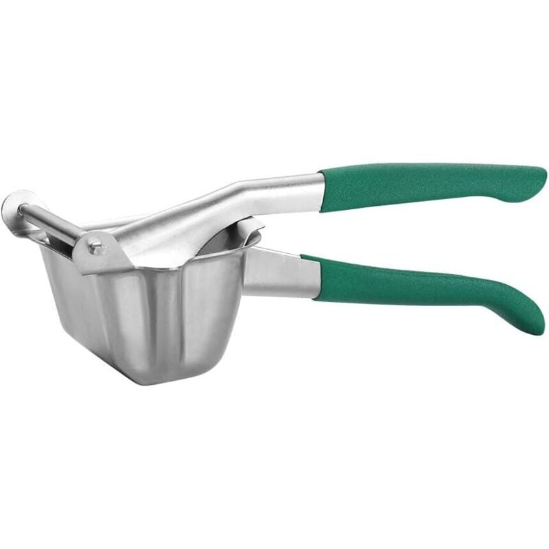 foto del prodotto spremiagrumi manuale in acciaio inox 18 8, di alta qualit e resistente, con manico verde.