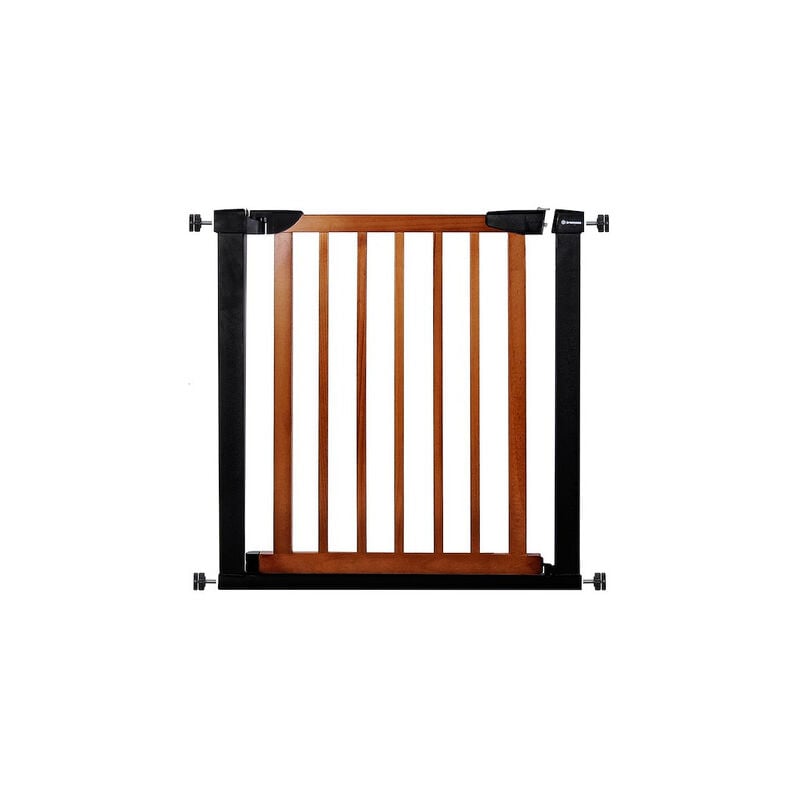 foto del prodotto springos barriera per scale 75 82 cm, cancelletto a pressione, sicurezza colore nero marrone