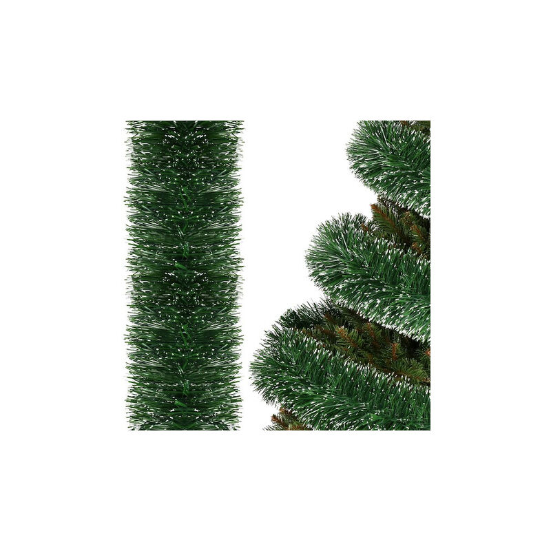foto del prodotto springos catena di natale 6m verde bianco, ghirlanda per l albero di natale, diametro 15cm.