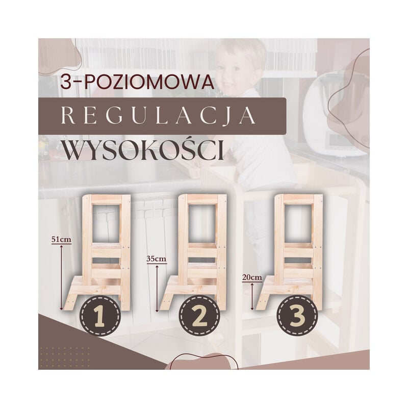 foto del prodotto springos - kitchen helper aiuto cucina torre di apprendimento per bambini 90 cm