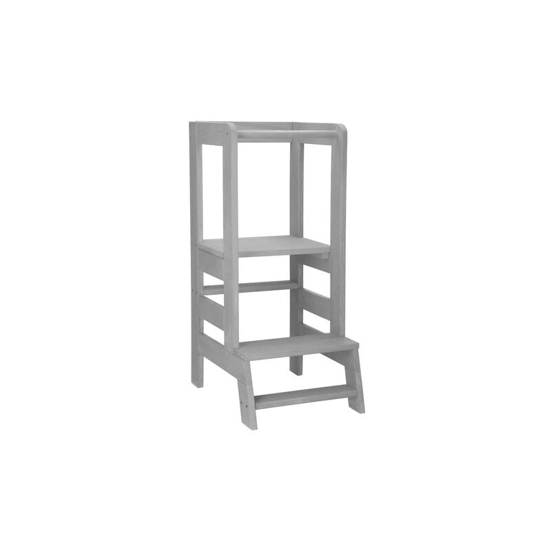 foto del prodotto springos kitchen helper aiuto cucina torre di apprendimento per bambini 90 cm grigio
