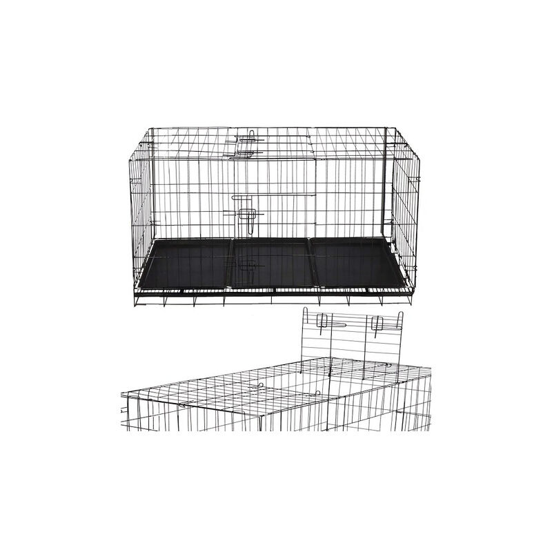 foto del prodotto springos klatka per cani in metallo da xl 130 x 70 x 60 cm in nero