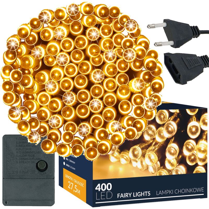 foto del prodotto springos luci di natale 400 led 28m est int per albero bianco caldo natalizio