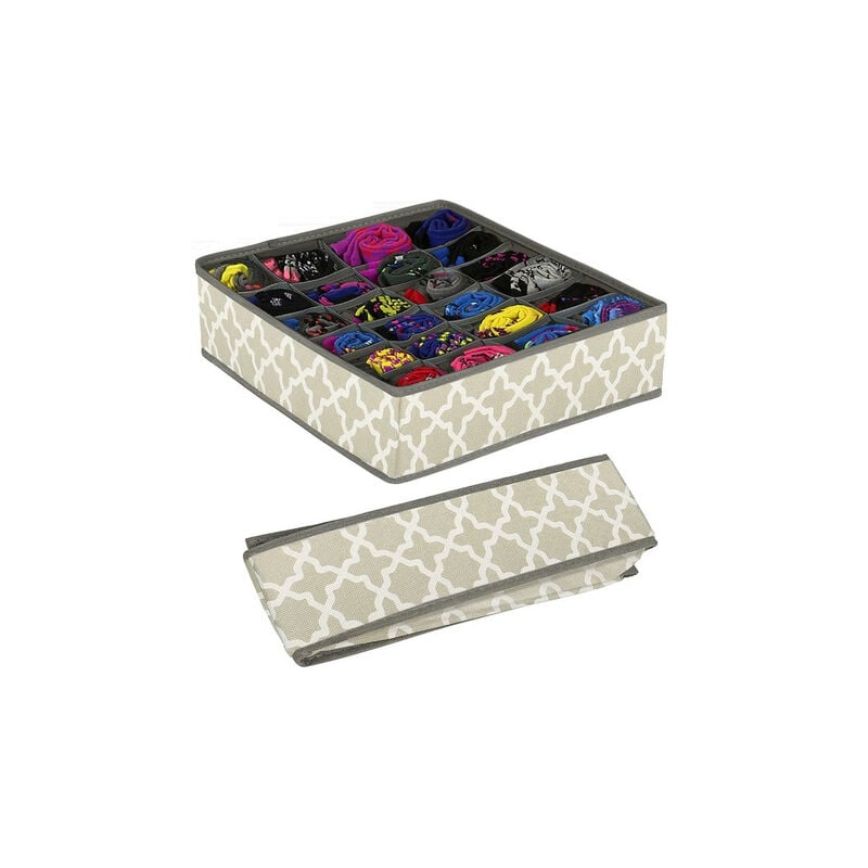 foto del prodotto springos organizzatore per cassetto con 24 scomparti per biancheria intima grigio
