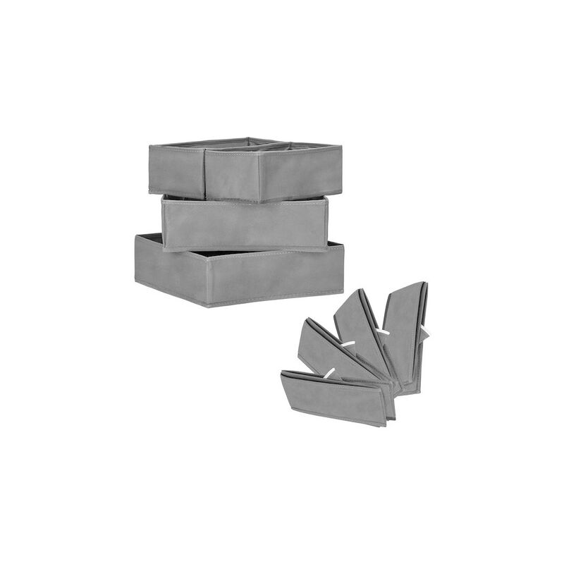 foto del prodotto springos organizzatore per cassetto intimo con divisori, set di 4 pezzi grigio scuro.
