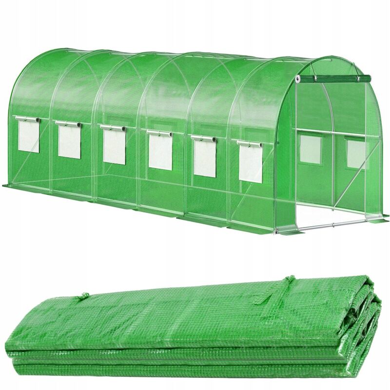 foto del prodotto springos pellicola sostitutiva per tunnel da giardino in plastica 6x3x2m uv 4 serra rivestimento