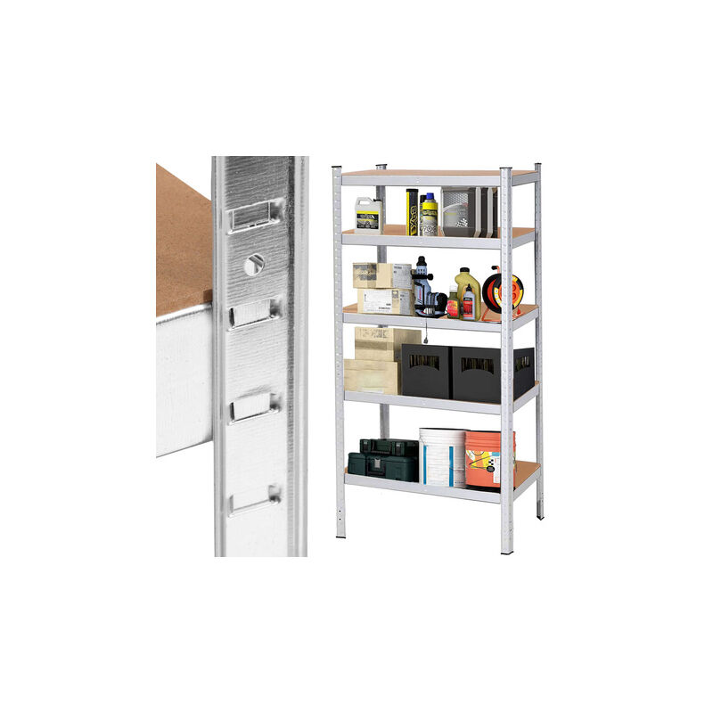 foto del prodotto springos rega o metallico per magazzino a 5 ripiani 180x90x30cm 875kg per la cantina, il garage.