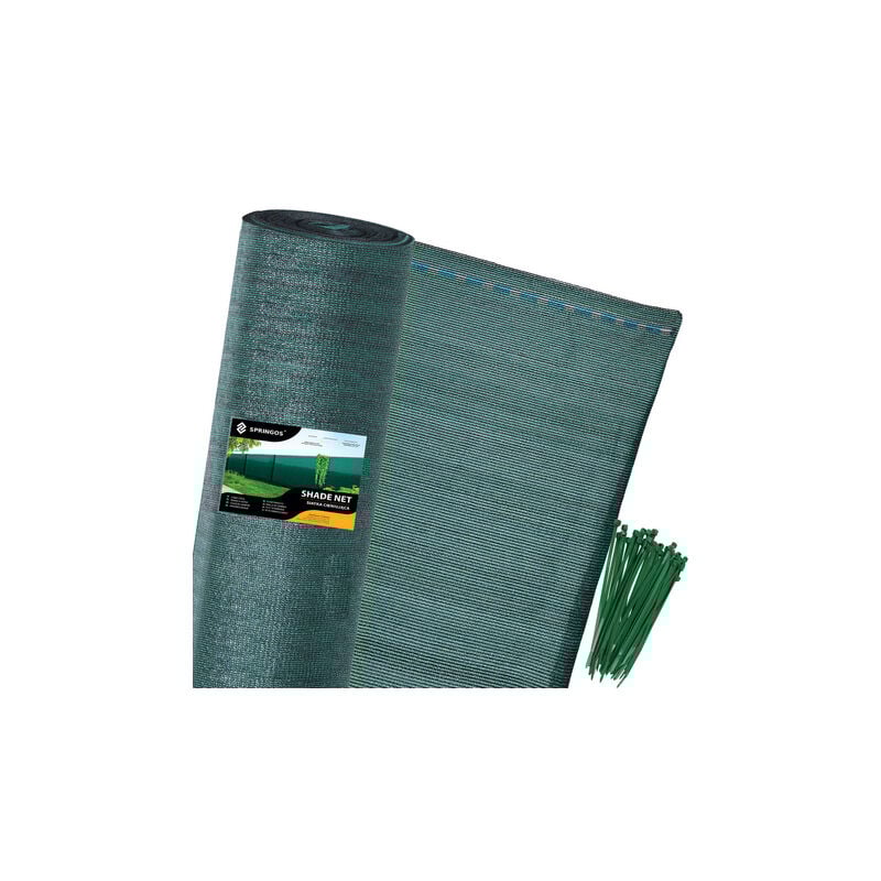 foto del prodotto springos rete oscurante 95 1,5x50m verde, 185g m2, pi 200 pezzi di fascette stringitubo