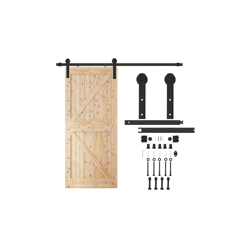 foto del prodotto springos sistema di porte scorrevoli 183 cm, set nero con guida, porta a battente fino a 100 kg.