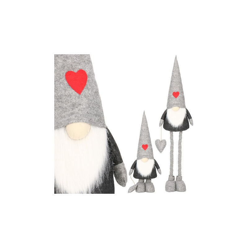 foto del prodotto springos skrzat natalizio di 82 130 cm, gnomo su gambe telescopiche, gnomi con cappello grigio