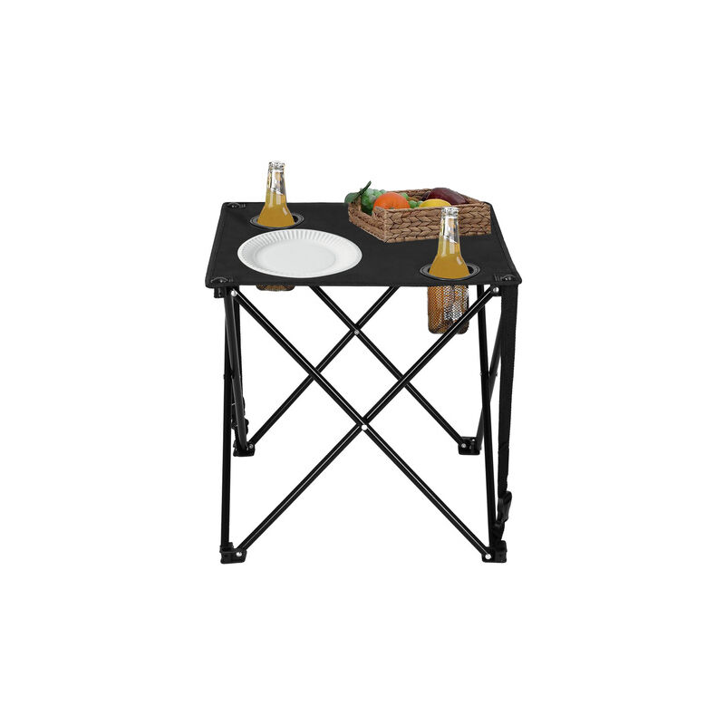 foto del prodotto springos tavolino da campeggio pieghevole nero, altezza 46 cm.