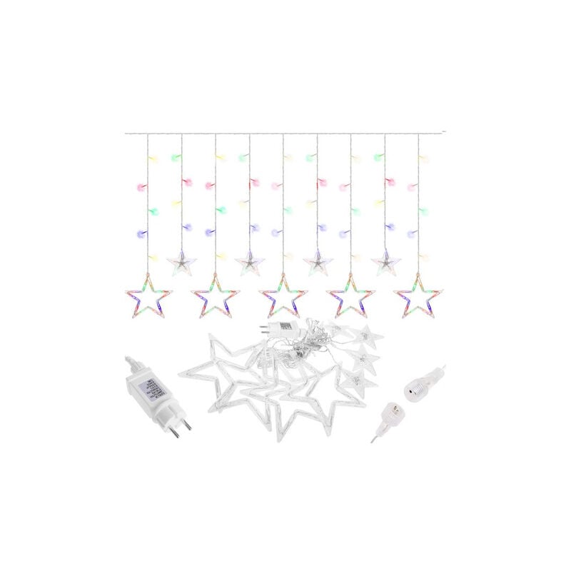 foto del prodotto springos tenda luminosa a 92 led multicolore, luci stella, interno esterno.