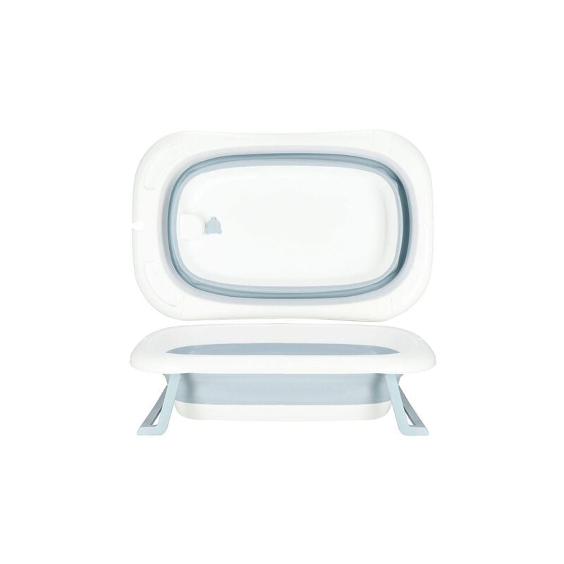 foto del prodotto springos wanienka per neonati in silicone pieghevole, color menta bianca.