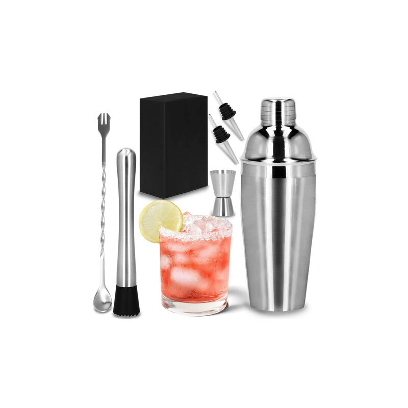 foto del prodotto springos zestaw barman 6 pezzi per cocktail shaker 550 ml in acciaio inossidabile argento