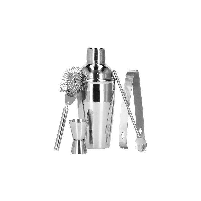 foto del prodotto springos zestaw di barman 5 elementi per cocktail, shaker da 550 ml in acciaio inossidabile, colore argento.