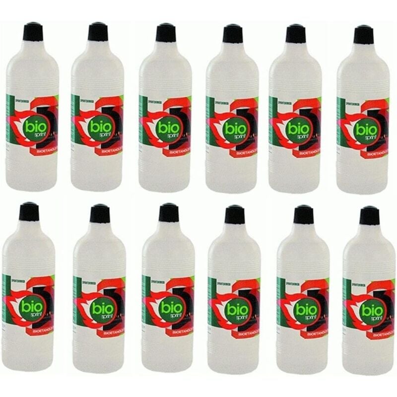 foto del prodotto sprintchimica 12x 1 lt bioetanolo combustibile ecologico naturale inodore per camino biocamino sprint