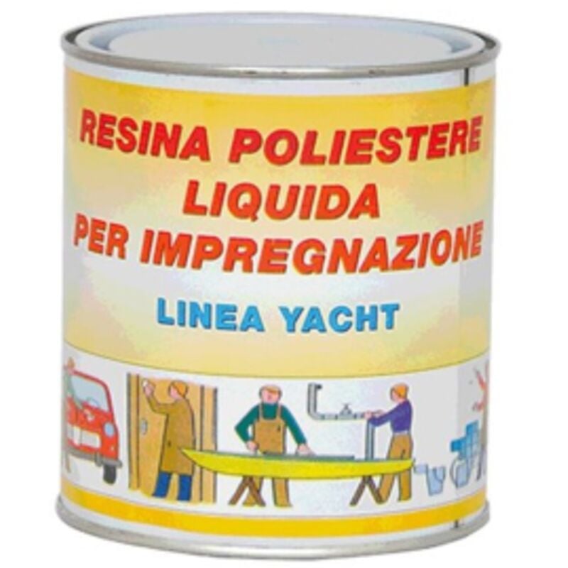 foto del prodotto sprintchimica fibroresina poliestere trasparente 750 gr carrozzeria nautica vetroresina