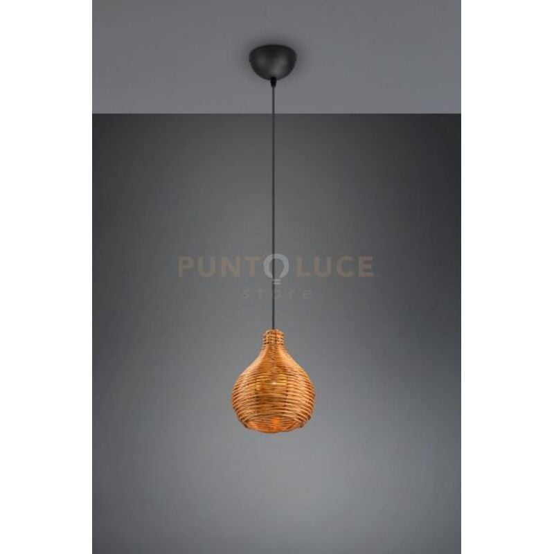 foto del prodotto sprout sospensione in sisal colore naturale d. 18cm 1 luce attacco e14 in rattan