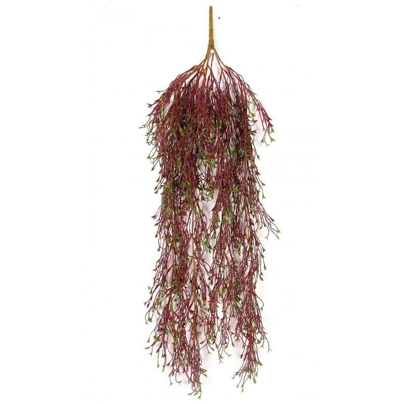 foto del prodotto spruce cespuglio cadente artificiale rosso con germogli verdi uvr h cm 78