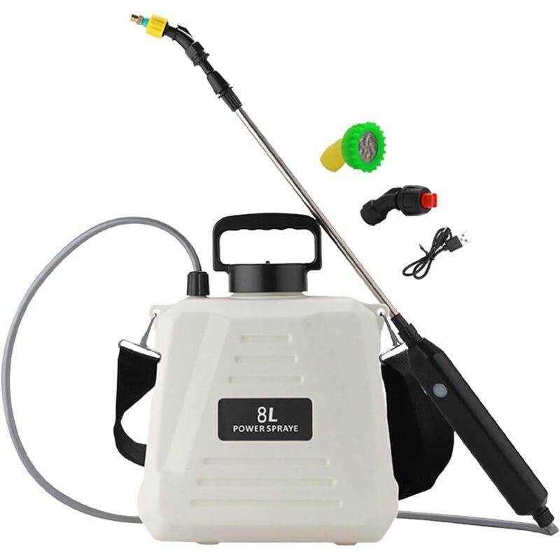 foto del prodotto spruzzatore d acqua da giardino con spruzzatore telescopico elettrico per la pulizia della casa 8 litri bianco