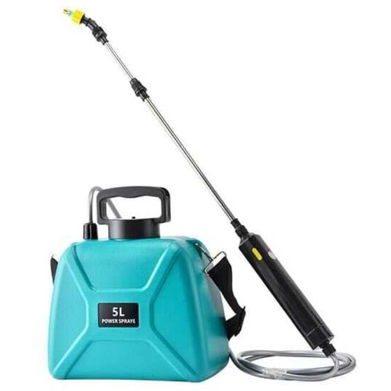 foto del prodotto spruzzatore elettrico da giardino con 3 ugelli regolabili, ricaricabile tramite usb, spruzzatore per la protezione delle piante per il giardino
