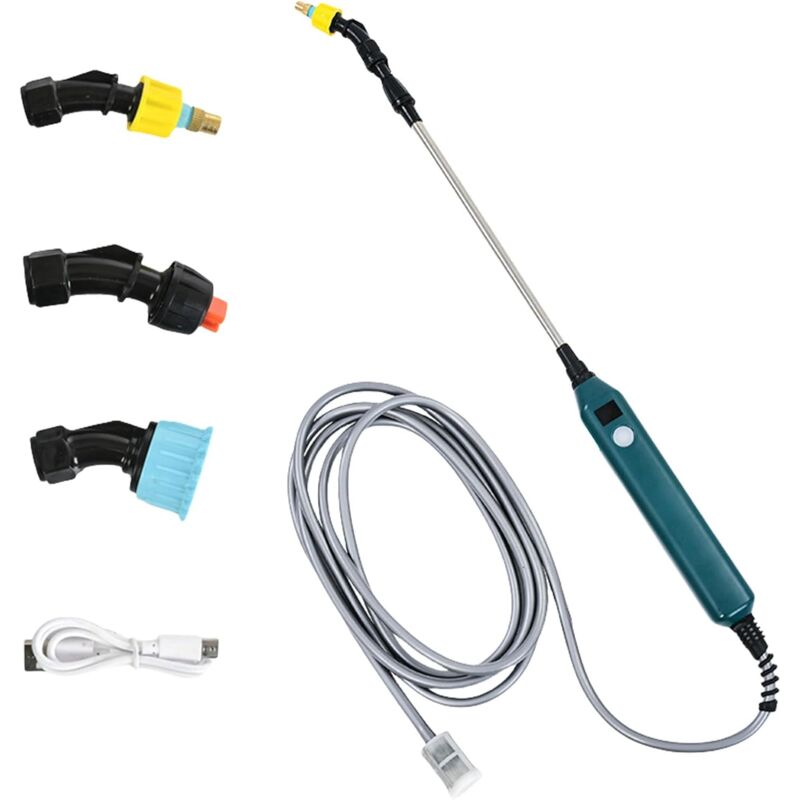 foto del prodotto spruzzatore elettrico da giardino ricaricabile tramite usb con lungo tubo telescopico per una facile diserbo e cura.