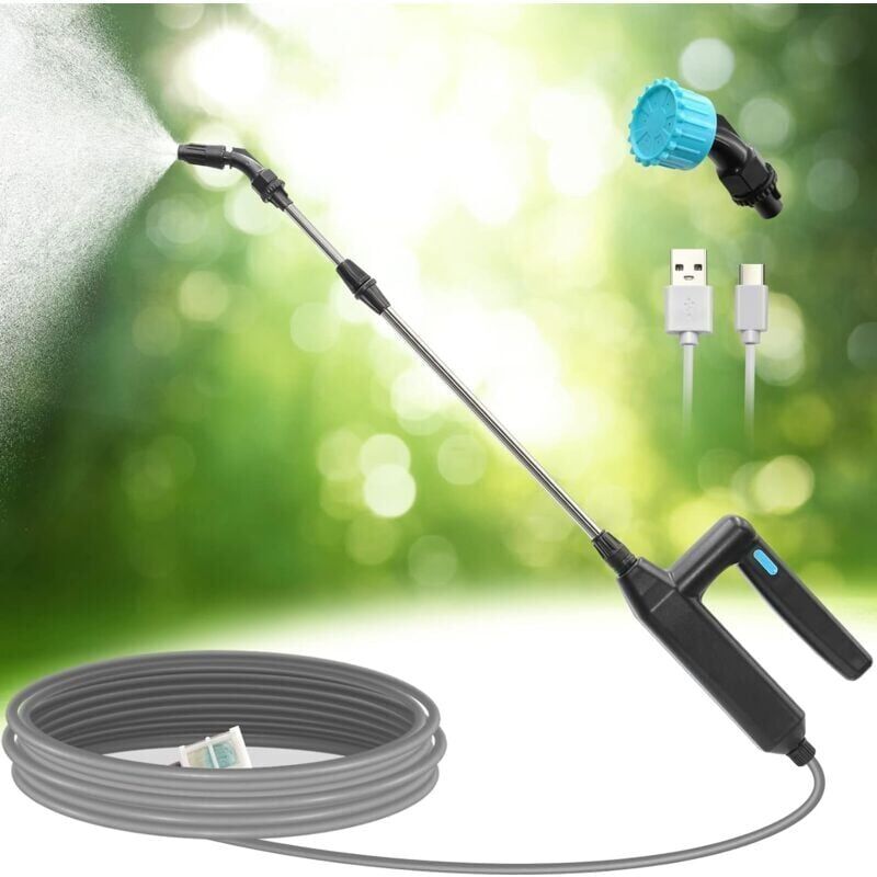 foto del prodotto spruzzatore elettrico, spruzzatore elettrico da tetto con lancia telescopica, spruzzatore da giardino ricaricabile tramite usb, spruzzatore da