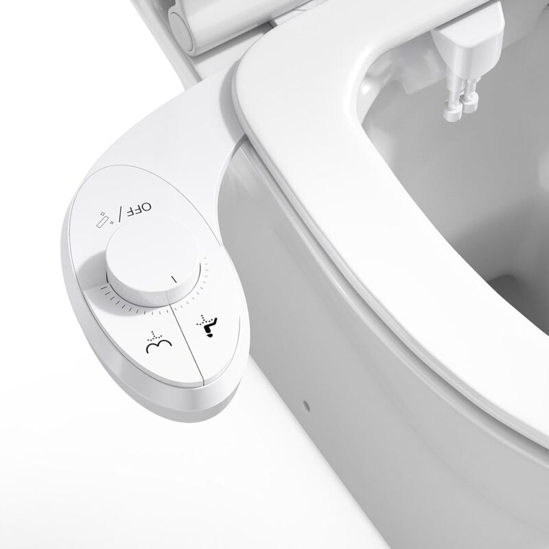 foto del prodotto spruzzatore per bidet non elettrico, pulsante regolabile per wc giapponese con bidet ad acqua fredda, sedile per wc da bagno con doppi ugelli