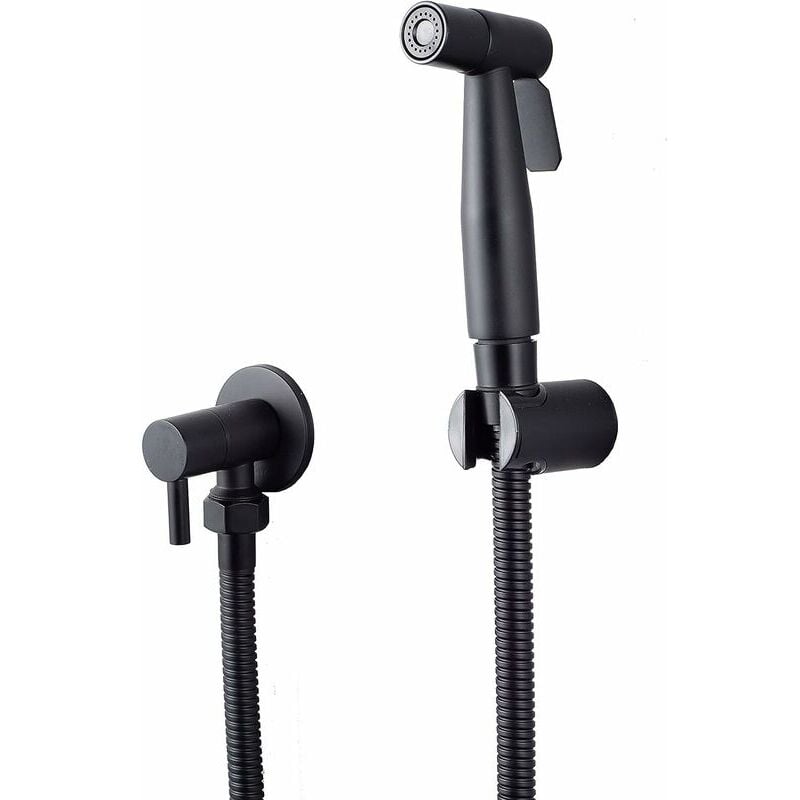 foto del prodotto spruzzatore per bidet per wc in acciaio inossidabile, kit spruzzatore per bidet, spruzzatore per wc con spruzzatore per rubinetto nero ,starlight