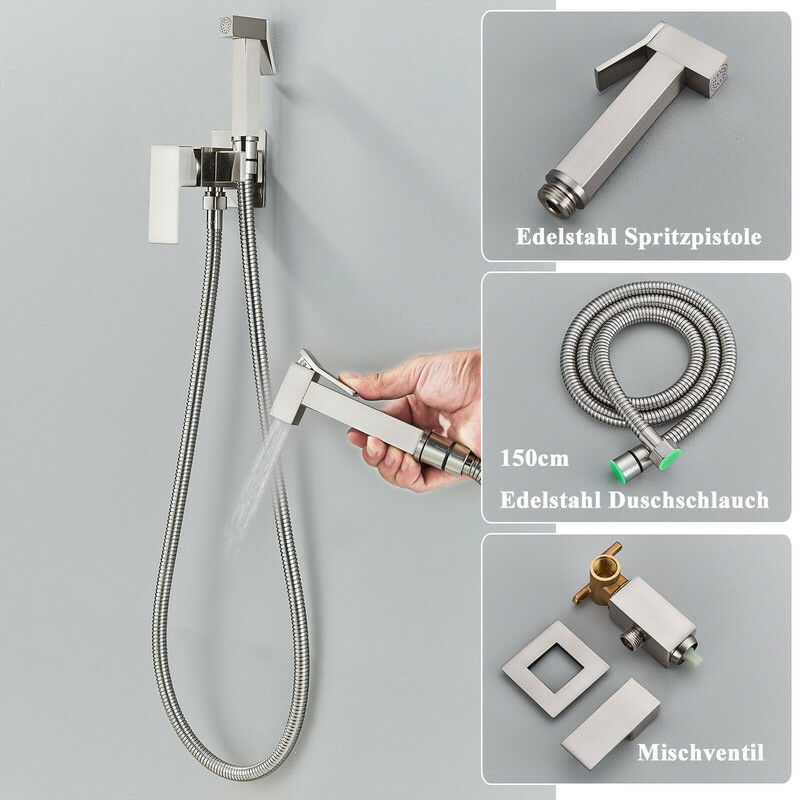 foto del prodotto spruzzatore per bidet spruzzatore bidet per wc con doppia modalit ,bidet acciaio inossidabile doccetta per bidet wc doccia con valvola a t g1 2,