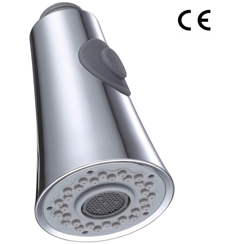 foto del prodotto spruzzatore per rubinetto da cucina a 2 getti, spruzzatore di ricambio per rubinetto, spruzzatore di ricambio per miscelatore da cucina, placcatura,