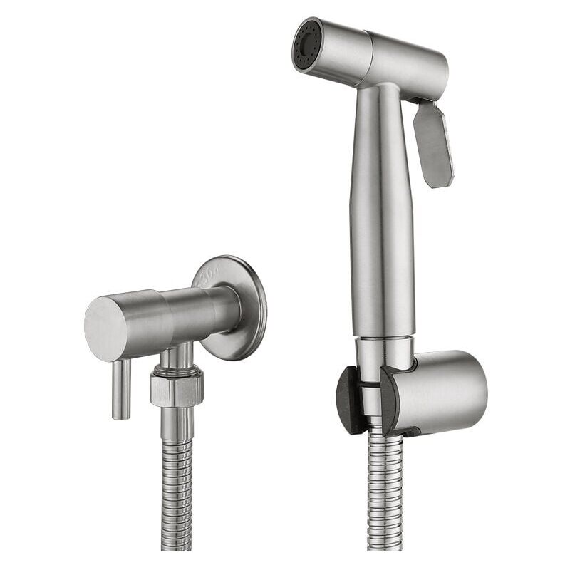 foto del prodotto spruzzatore per wc bidet in acciaio inossidabile, kit spruzzatore per bidet, spruzzatore per wc con spruzzatore per rubinetto