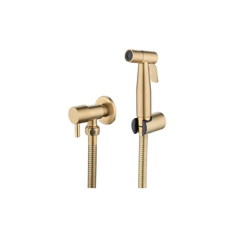 foto del prodotto spruzzatore per wc in acciaio inossidabile, kit spruzzatore per bidet, spruzzatore per rubinetto per wc oro 