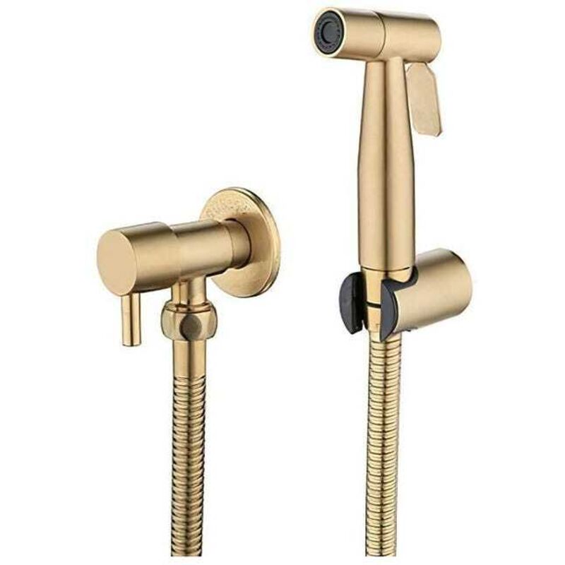foto del prodotto spruzzatore per wc per bidet in acciaio inossidabile, kit spruzzatore per bidet, spruzzatore per wc oro 