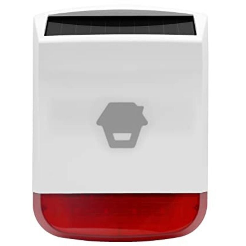 foto del prodotto sps-260 sirena solare wireless - allarme antifurto con luce stroboscopica lampeggiante rossa - sistema di sicurezza ad alte prestazioni - volume 110