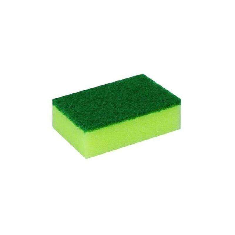 foto del prodotto spugna abrasiva gialla doppia con fibra verde - cm.9x6x3h.