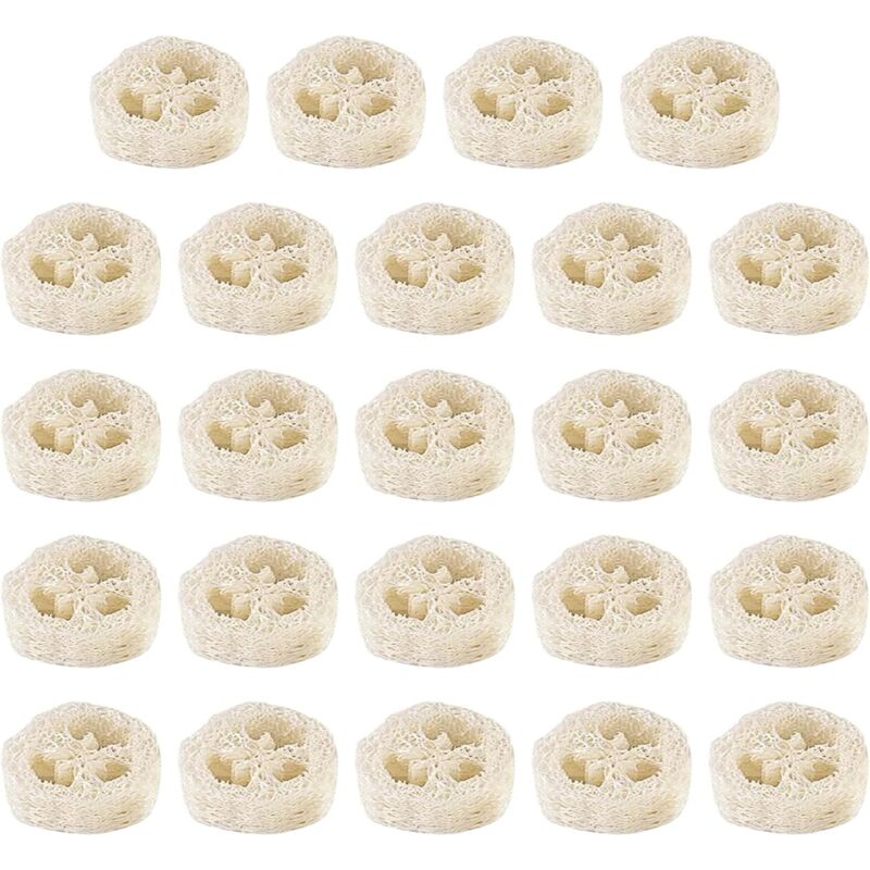 foto del prodotto spugna di luffa naturale, 24 pezzi, portasapone in spugna di luffa, portasapone in luffa, spugne di luffa, per doccia, bagno, cucina, piano di lavoro