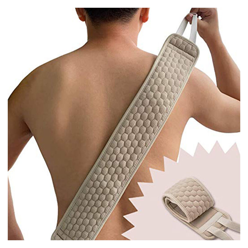 foto del prodotto spugna esfoliante per grattare la schiena per donne e uomini, modello grande, lunghezza 82 cm, spugna per la pulizia per doccia e bagno, massaggio