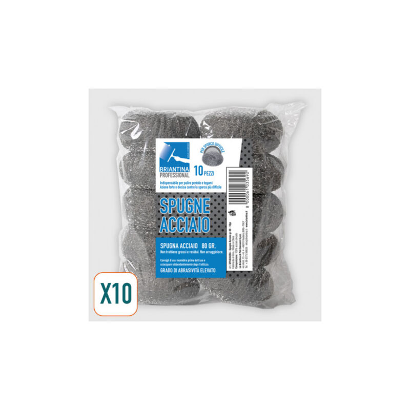 foto del prodotto spugne acciaio 80gr 10pz la briantina
