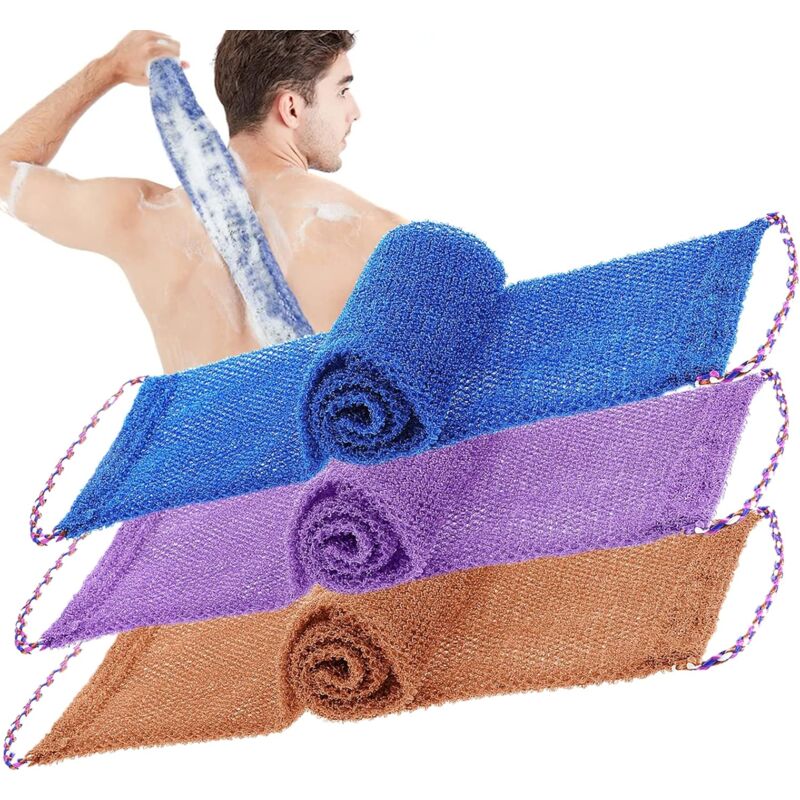 foto del prodotto spugne esfolianti nette da 3 pezzi spugna da bagno africana scrubber esfoliante per il corpo scrubber per doccia
