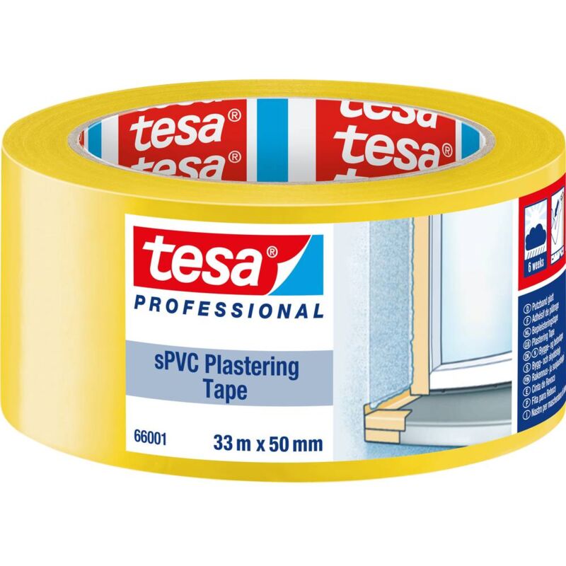 foto del prodotto spvc 66001 00001 00 nastro goffrato professional giallo l x l 33 m x 50 mm 1 pz. tesa