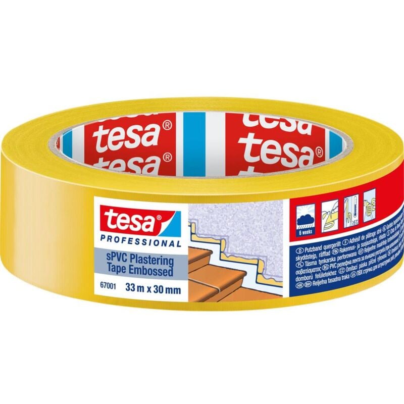foto del prodotto spvc embossed 67001 00000 00 nastro goffrato professional giallo l x l 33 m x 30 mm 1 pz. tesa