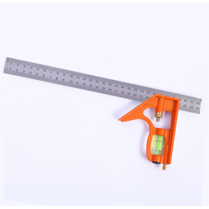 foto del prodotto squadra combinata in acciaio inossidabile da 300 mm con battuta e strumento di marcatura, squadra combinata universale e di precisione in metallo