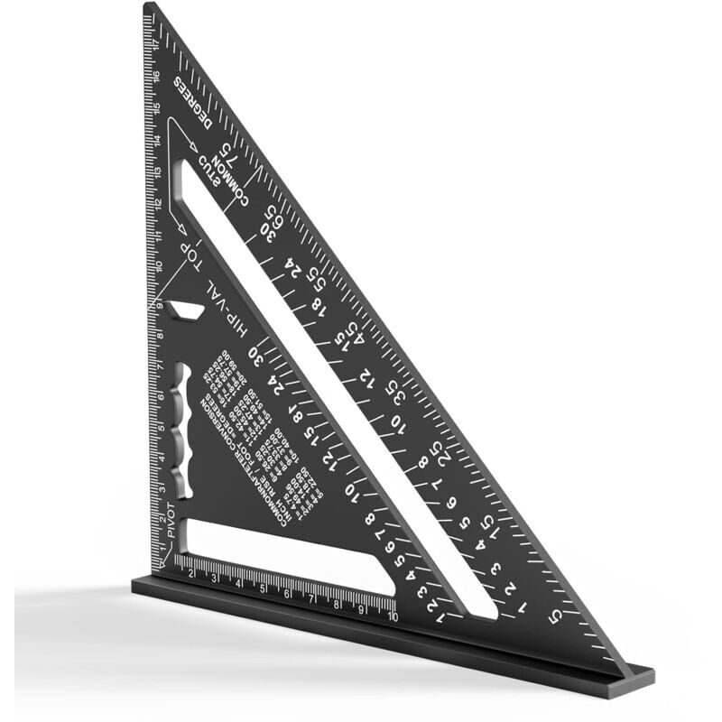 foto del prodotto squadra da carpentiere ymyny da 180 mm, righello in alluminio, squadra da carpentiere triangolare da 45 a 90 gradi ispessita, strumento di