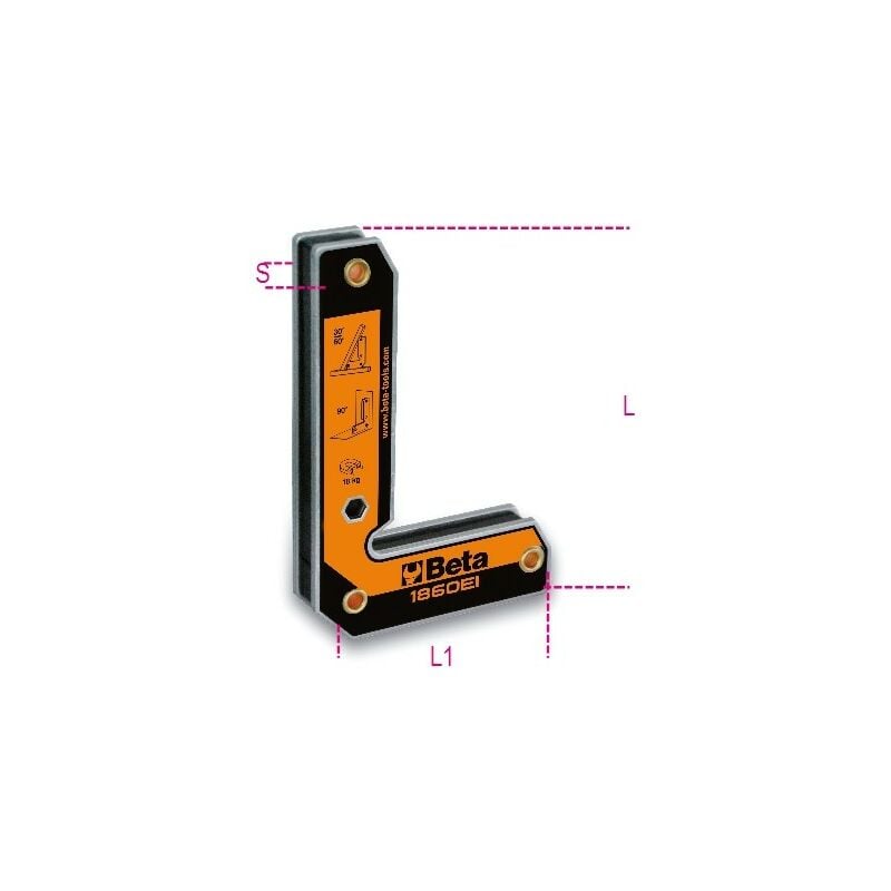 foto del prodotto squadra magnetica a 90 potenza max 18kg smussi angolo da 30 e 60 1860ei