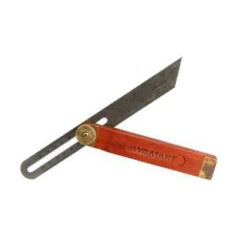 foto del prodotto squadra scorrevole finta con lama graduata da 225 mm, manico in legno da 160 mm.