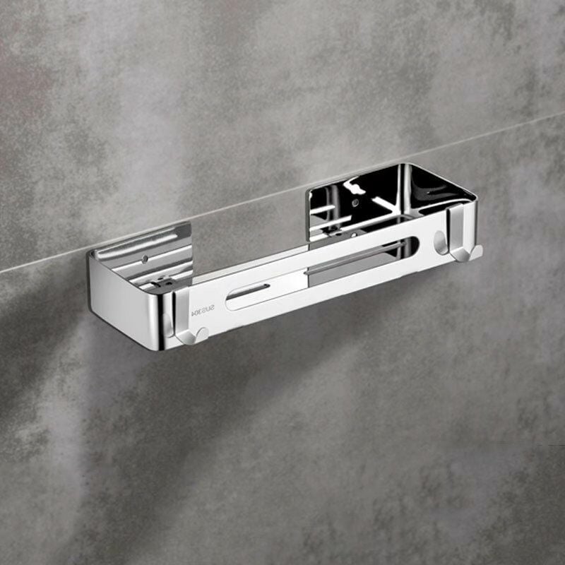 foto del prodotto square stainless steel rack is suitable for a variety of scenarios, kitchen, bathroom, toilet storage rack bathroom rack free punching