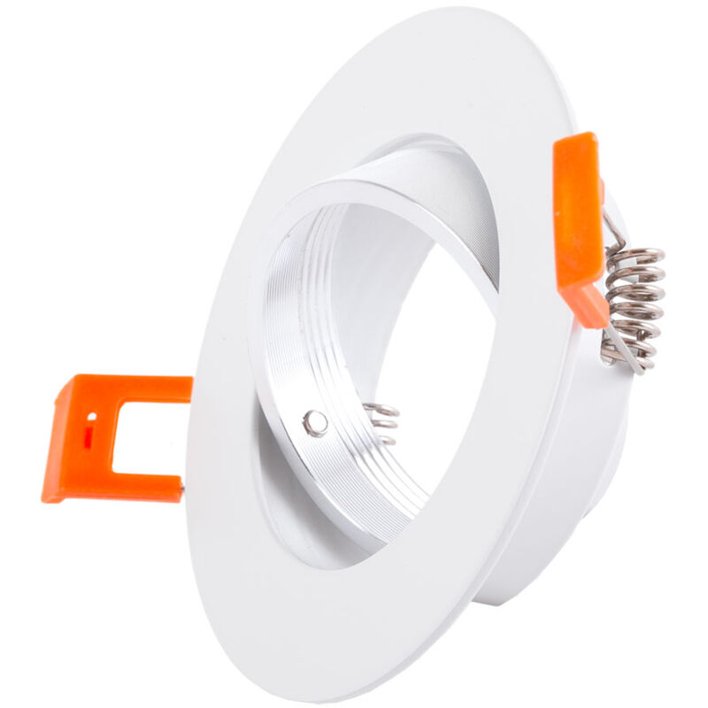 foto del prodotto squillare riflettore downlight circolare inclinabile alluminio bianco93mm